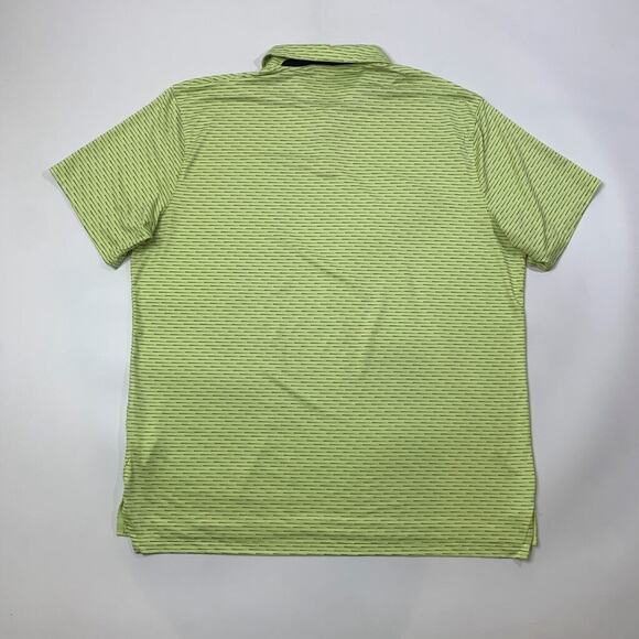 Nike Polo Shirt Mens XL Extra Large Summer Pear Green Grey Dri Fit Vapor Stripe - Picture 7 of 9